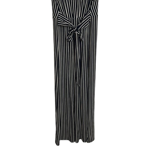 Isaac Mizrahi Striped Maxi Dress Black White Sleeveless Size Medium - Picture 10 of 11